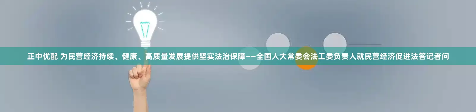 正中优配 为民营经济持续、健康、高质量发展提供坚实法治保障——全国人大常委会法工委负责人就民营经济促进法答记者问